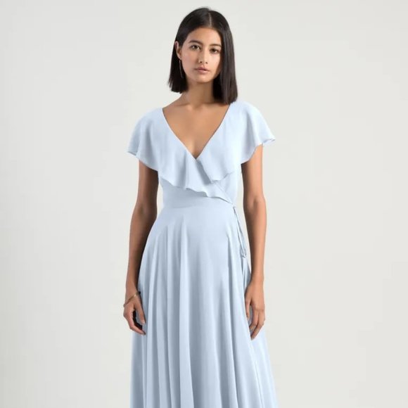 Jenny Yoo Faye Bridesmaid Dress in Whisper Blue - Picture 1 of 7